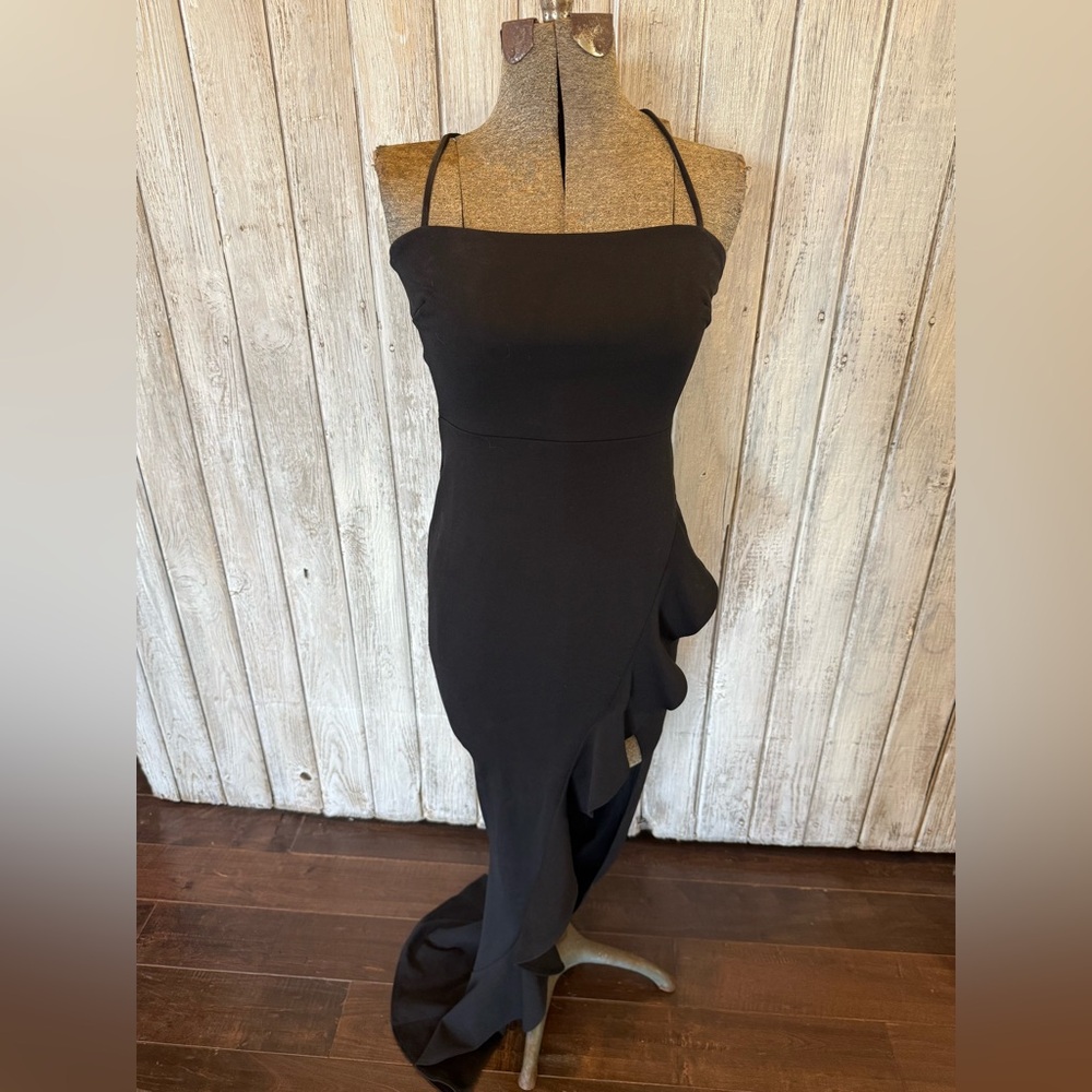 Chic Asymmetrical Black Dress